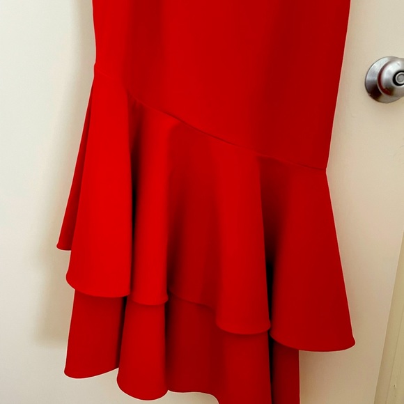 Red off-the-shoulder ruffle dress — pristine condition - Picture 2 of 4
